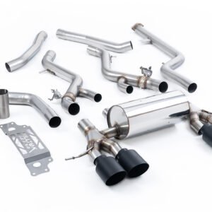 BMW G87 M2 – no resonado (sonido máximo) cat-back con colas GT-115 negras Cerakote