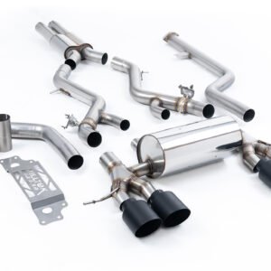 BMW G87 M2 – resonado cat-back con colas GT-115 negras Cerakote (Removes Secondary Cats)