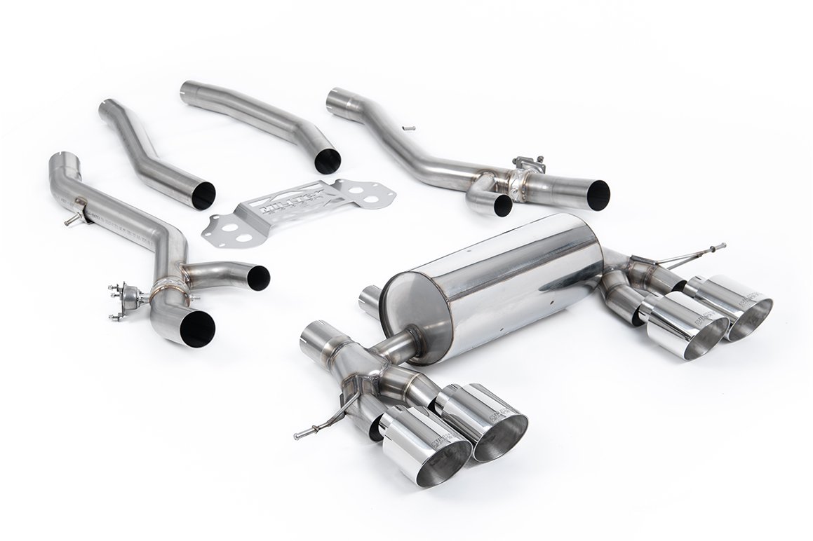 BMW G8X M3/M4 – desde OPF/GPF con sistema bypass de resonador central con colas GT-115 pulidas