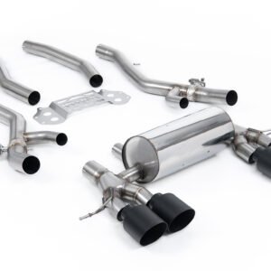 BMW G8X M3/M4 – desde OPF/GPF con sistema bypass de resonador central con colas GT-115 negras Cerakote