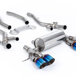 BMW G8X M3/M4 – desde OPF/GPF con sistema bypass de resonador central con colas GT-115 de titanio azul/quemado