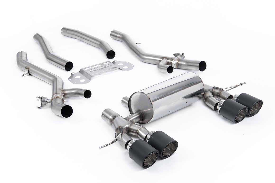 BMW G8X M3/M4 – desde OPF/GPF con sistema bypass de resonador central con colas JET-115 de fibra de carbono
