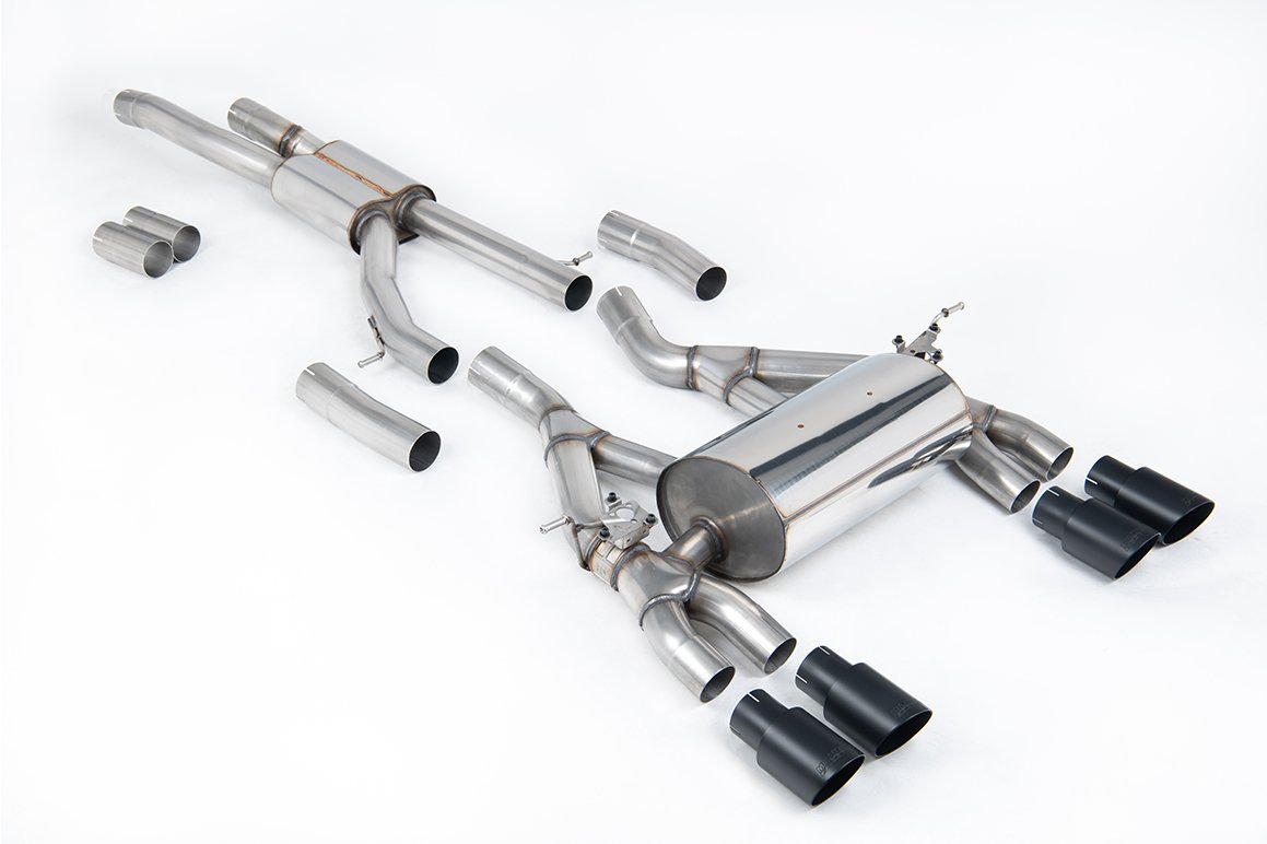 BMW F80 M3/F82 M4 – Race (Louder) Cat-Back Exhaust System with Cerakote Black Trims