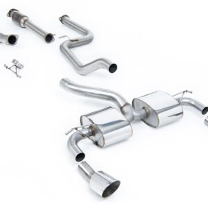 Ford Focus MK2 RS – Non-Resonated (Louder) Turbo-Back Exhaust System with Hi-Flow Sports Catalyst & Dual DTM Trims