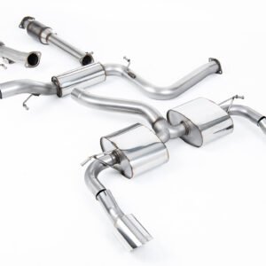 Ford Focus MK2 RS – Resonated (Quieter) Turbo-Back Exhaust System with Hi-Flow Sports Catalyst & Dual DTM Trims