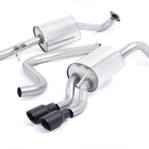 Ford Fiesta MK7/7.5 Ecoboost 1.0T – Resonated (Quieter) Cat-Back Exhaust System with Cerakote Black Tips