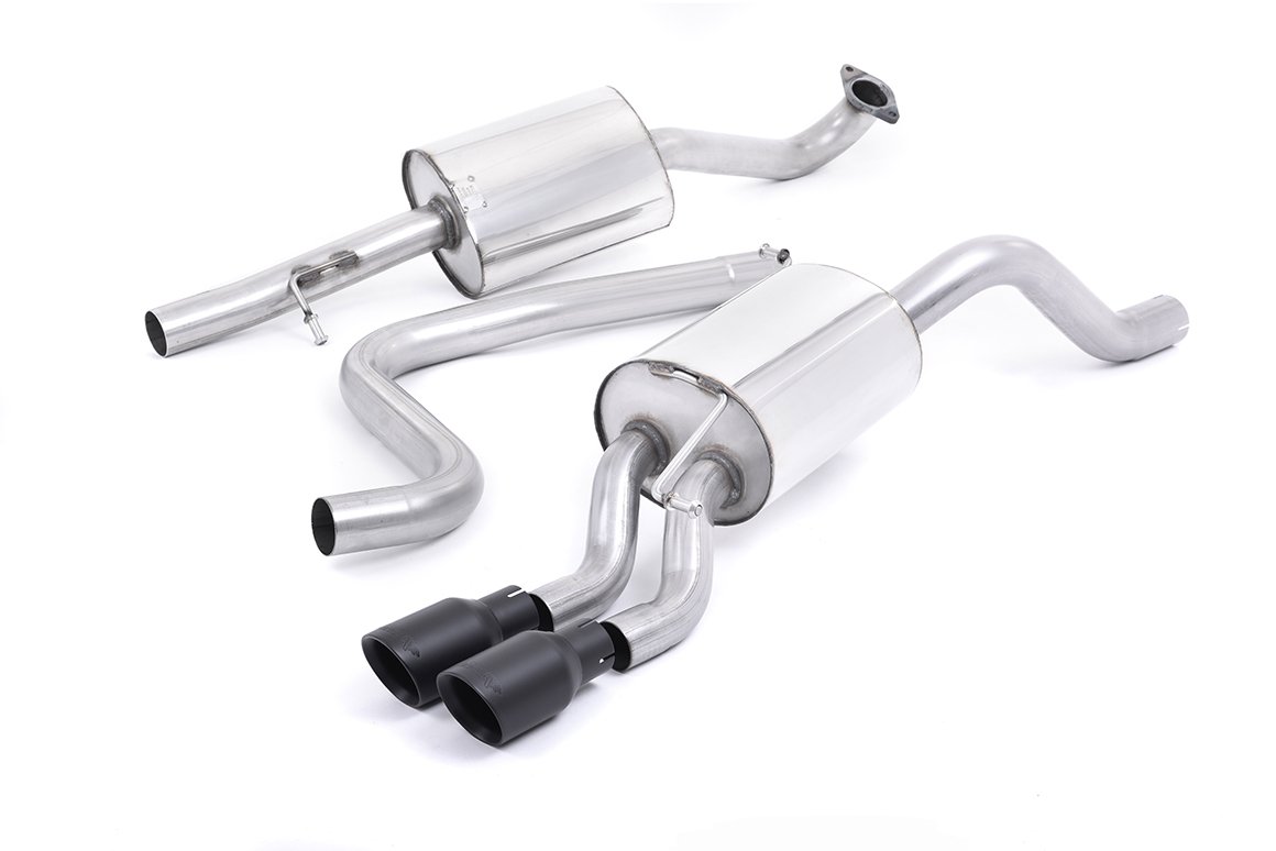Ford Fiesta MK7/7.5 Ecoboost 1.0T – resonado (más discreto) sistema de escape cat-back con colas negras Cerakote