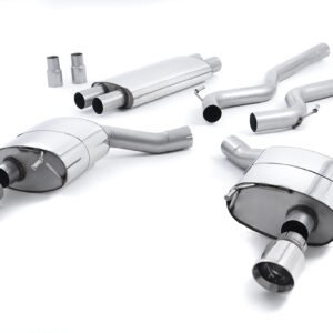 Ford Mustang 5.0 V8 GT (Fastback) – Resonated (Quieter) Cat-Back Exhaust System with Polished GT-100 Trims