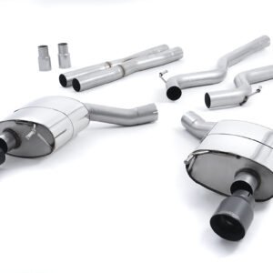 Ford Mustang 5.0 V8 GT (Fastback) – Non-Resonated (Louder) Cat-Back Exhaust System with Black GT-100 Trims