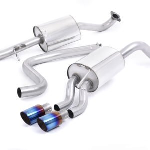 Ford Fiesta MK7/7.5 Ecoboost 1.0T – Resonated (Quieter) Cat-Back Exhaust System with Burnt Titanium Tips