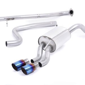 Ford Fiesta MK7/7.5 Ecoboost 1.0T – Non-Resonated (Louder) Cat-Back Exhaust System with Burnt Titanium Tips