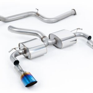 Ford Focus MK2 RS – Non-Resonated (Louder) Cat-Back Exhaust System with Burnt Titanium GT-115 Trims