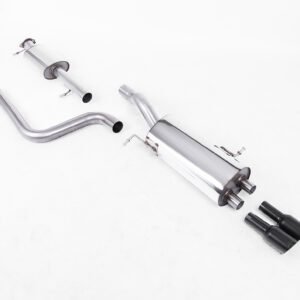 Ford Fiesta MK7 ST 1.6 – Resonated (quieter) Cat Back Exhaust System with GT-80 Black Tips
