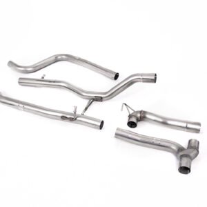 Ford Fiesta MK8 1.0T ST Line (modelos sin GPF) doble salida – no resonado (más sonido) doble salida sistema de escape con colas GT-100 negras Cerakote (requiere Maxton Diffuser)