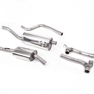 Ford Fiesta MK8 1.0T ST Line (modelos sin GPF) doble salida – resonado (más discreto) doble salida sistema de escape con colas GT-100 pulidas (requiere Maxton Diffuser)