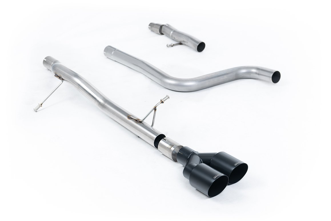 Ford Fiesta MK8 1.0T ST Line (modelos con GPF) – no resonado (más sonido) desde GPF/OPF con ST estilo con colas dobles GT-90 negras Cerakote