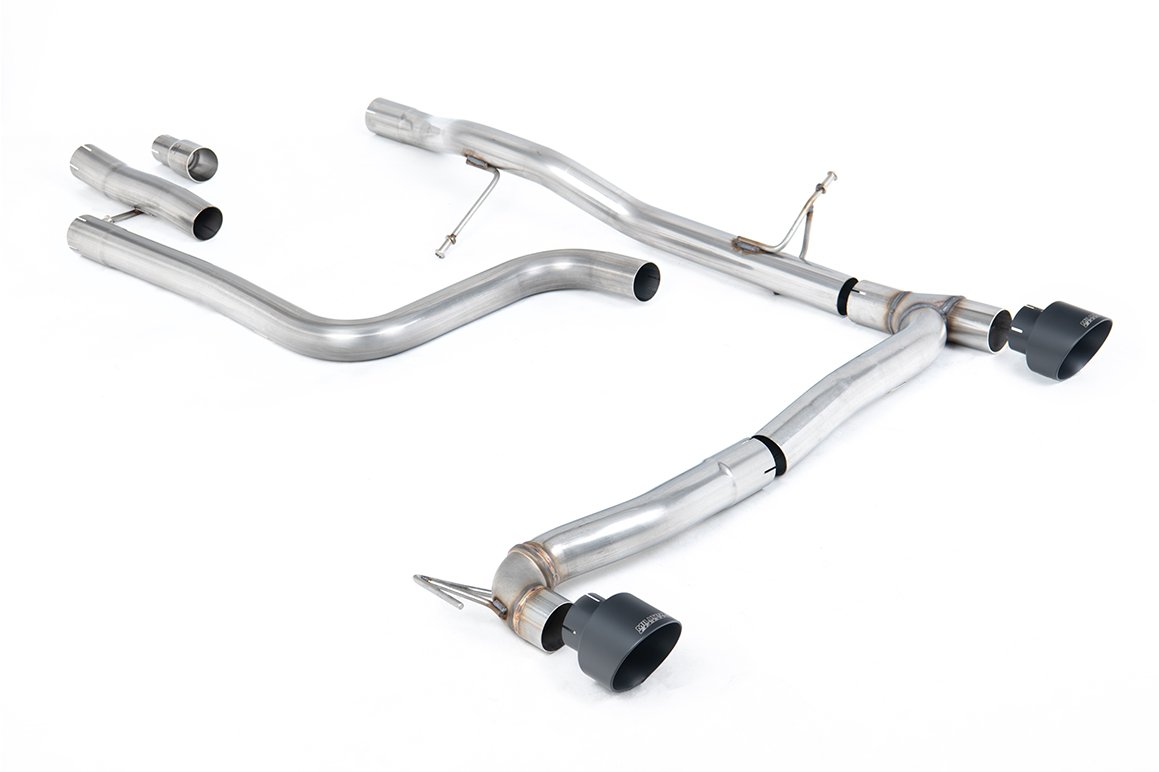 Ford Fiesta MK8 1.0T ST Line (modelos con GPF) doble salida – no resonado (más sonido) desde GPF/OPF con colas GT-100 negras Cerakote (requiere Maxton Diffuser)