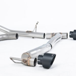Ford Fiesta MK8 1.0T ST Line (modelos con GPF) dobles salidas – escape desde OPF/GPF no resonado (sonido más intenso) con salidas GT-100 negras Cerakote (requiere Maxton difusor)