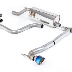 Ford Fiesta MK8 1.0T ST Line (modelos con GPF) doble salida – resonado (más discreto) desde GPF/OPF con Burnt/Blue colas GT-100 de titanio (requiere Maxton Diffuser)