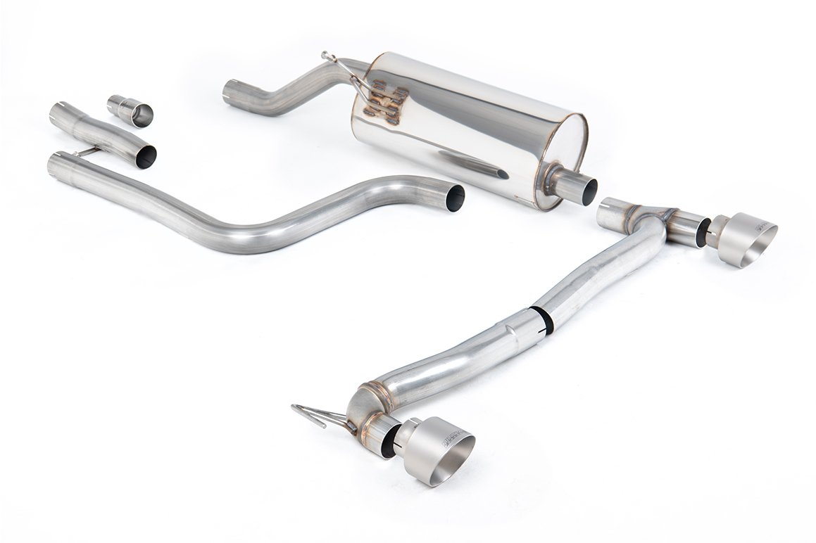 Ford Fiesta MK8 1.0T ST Line (modelos con GPF) doble salida – resonado (más discreto) desde GPF/OPF con titanio cepillado colas GT-100 (requiere Maxton Diffuser)