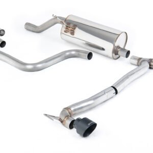 Ford Fiesta MK8 1.0T ST Line (modelos con GPF) doble salida – resonado (más discreto) desde GPF/OPF con colas GT-100 negras Cerakote (requiere Maxton Diffuser)