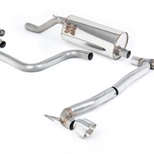 Ford Fiesta MK8 1.0T ST Line (modelos con GPF) doble salida – resonado (más discreto) desde GPF/OPF con colas GT-100 pulidas (requiere Maxton Diffuser)