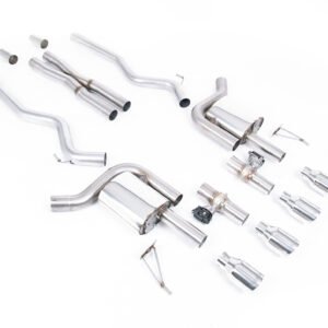 Ford Mustang 5.0 V8 GT (S650 Fastback) – Active con válvulas cat-back con X-Pipe y colas pulidas