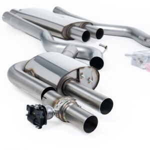Ford Mustang 2.3 (S550/S650 Fastback) – con válvulas resonado cat-back con salidas negras Cerakote