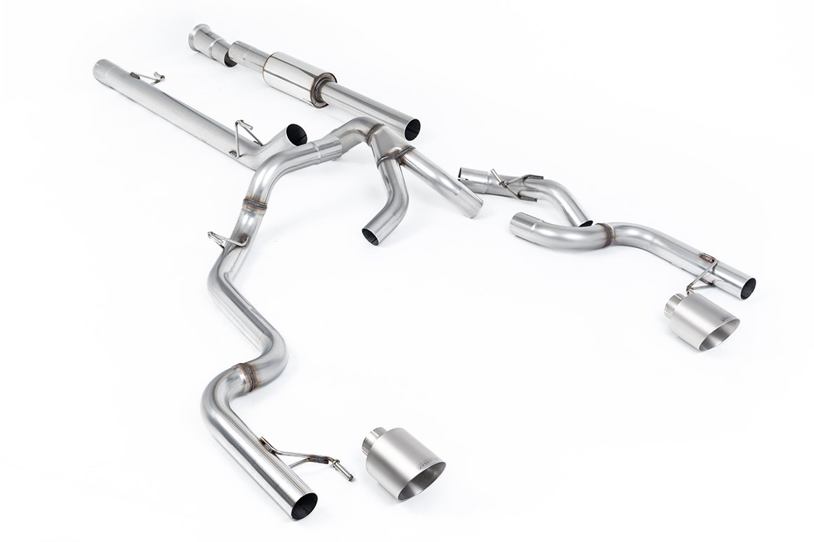Ford F150 5.0 V8 Supercrew Tremor – Race Part-Resonated (Louder) Cat-back with Dual Brushed Titanium Tips