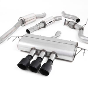 Honda Civic FK8 Type R – resonado sistema de escape cat-back con 3 x colas GT-100 negras Cerakote