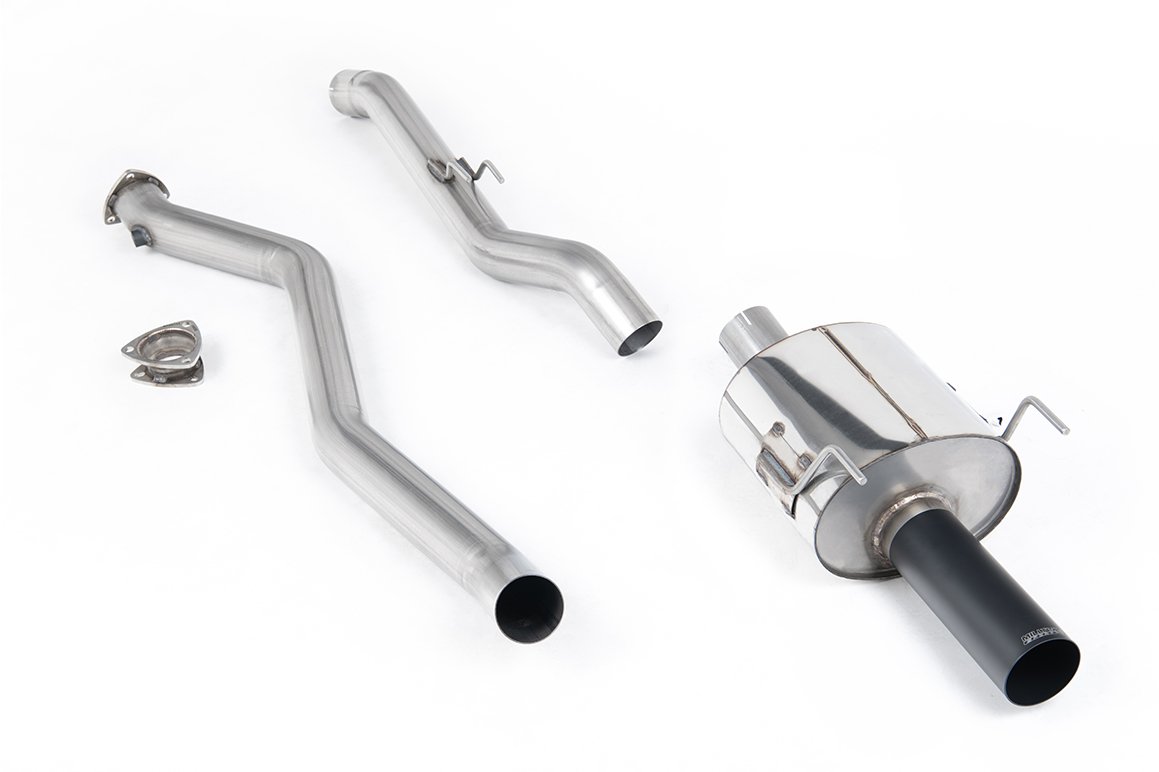 Honda Integra DC5 Type R – no resonado cat-back (más sonido) con pared simple 3.5′ cola negra Cerakote