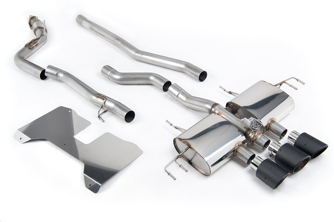 Honda Civic FL5 Type R – no resonado (sonido máximo) con válvulas cat-back con estilo OE 2 x 4″ y 1 x 4.5″ colas de fibra de carbono