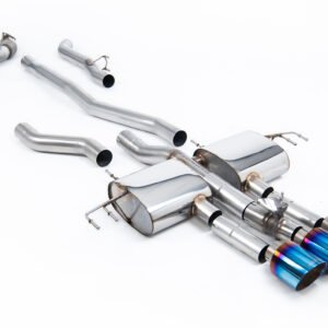 Honda Integra DE5 Type S – no resonado (sonido máximo) cat-back con 3 x colas GT-115 de titanio azul/quemado