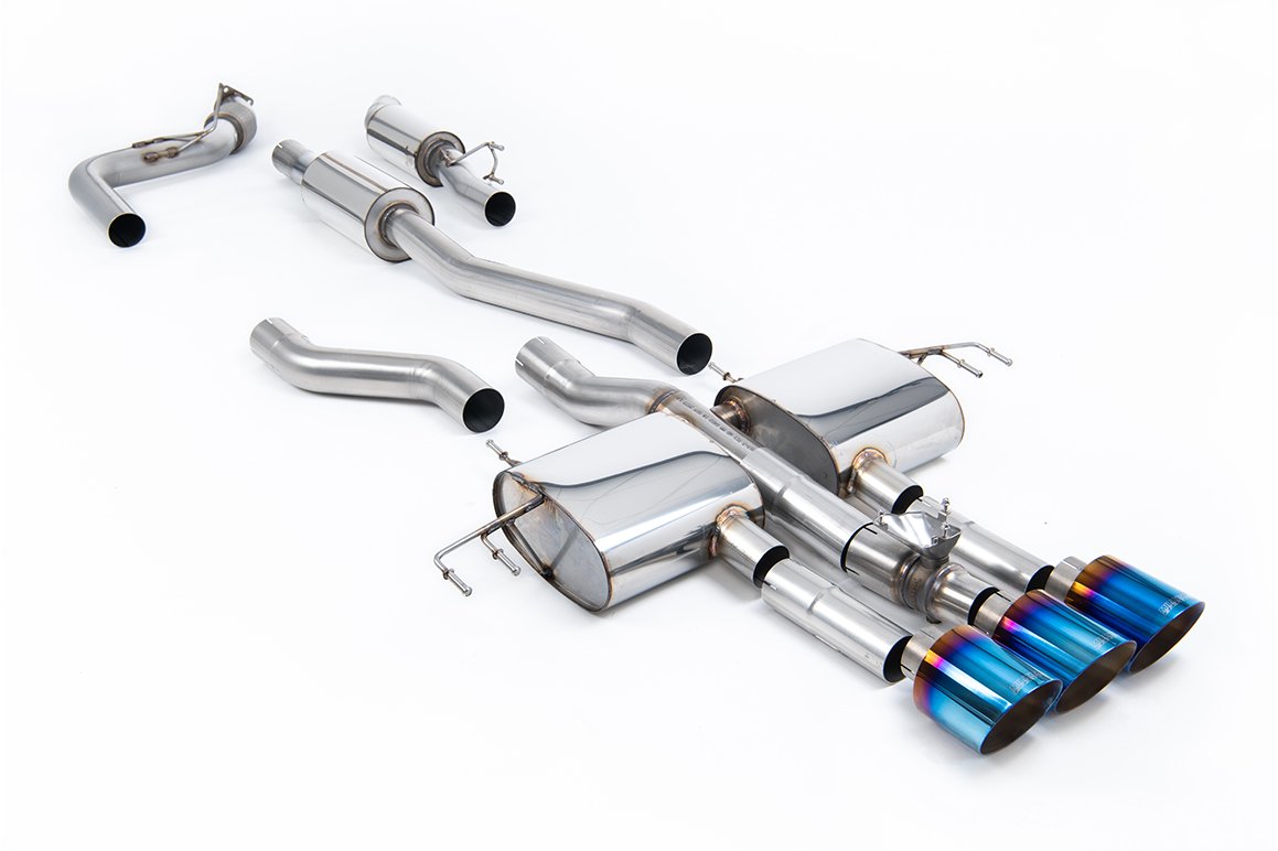 Honda Integra DE5 Type S – resonado (más discreto) cat-back con 3 x colas GT-115 de titanio azul/quemado