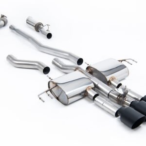 Honda Integra DE5 Type S – semirresonado (volumen medio) cat-back con 3 x colas GT-115 negras Cerakote
