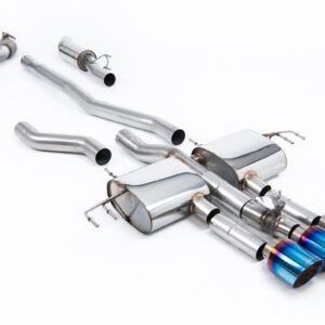 Honda Integra DE5 Type S – semirresonado (volumen medio) cat-back con 3 x colas GT-115 de titanio azul/quemado