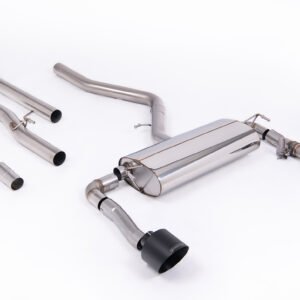Hyundai/Kia Kona N (sin GPF Model) – no resonado (más sonido) cat-back con colas negras Cerakote