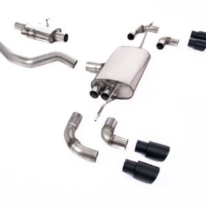 Land Rover Defender 90 2.0L P300/P400e – sistema desde OPF/GPF resonado (más discreto) con colas GT-90 negras Cerakote