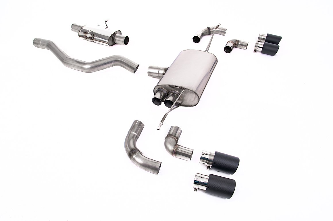 Land Rover Defender 90 2.0L P300/P400e – sistema desde OPF/GPF resonado (más discreto) con colas JET-90 de carbono