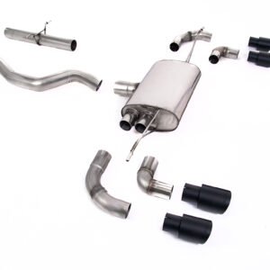 Land Rover Defender 90 2.0L I4 P300/P400e – sistema desde OPF/GPF no resonado (más sonido) con colas GT-90 negras Cerakote