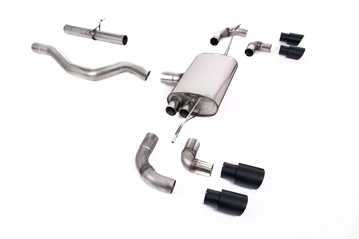 Land Rover Defender 90 2.0L I4 P300/P400e – sistema desde OPF/GPF no resonado (más sonido) con colas GT-90 negras Cerakote
