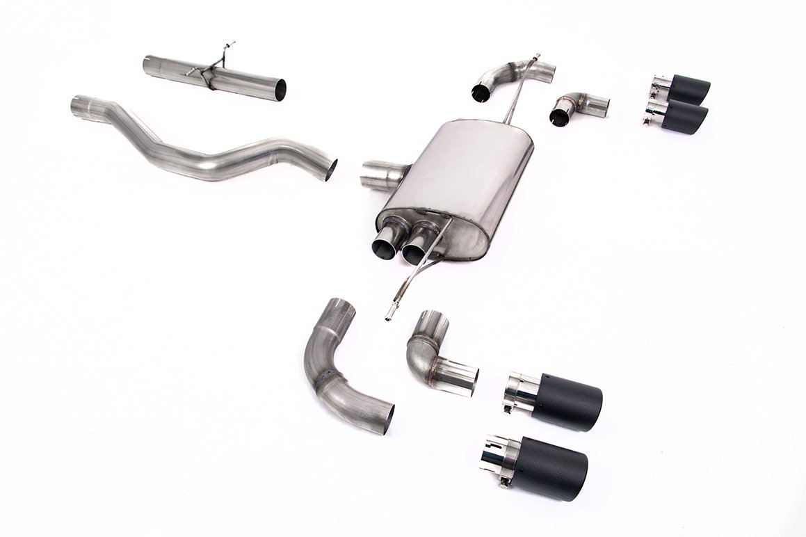 Land Rover Defender 90 2.0L I4 P300/P400e – sistema desde OPF/GPF no resonado (más sonido) con colas JET-90 de carbono