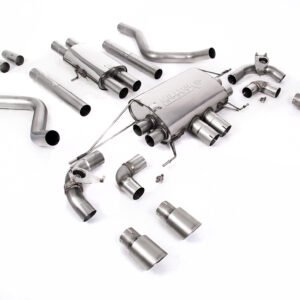 Land Rover Defender 110 5.0 V8 (NAS modelos sin GPF) – sistema cat-back con válvulas y colas de titanio cepillado – resonado