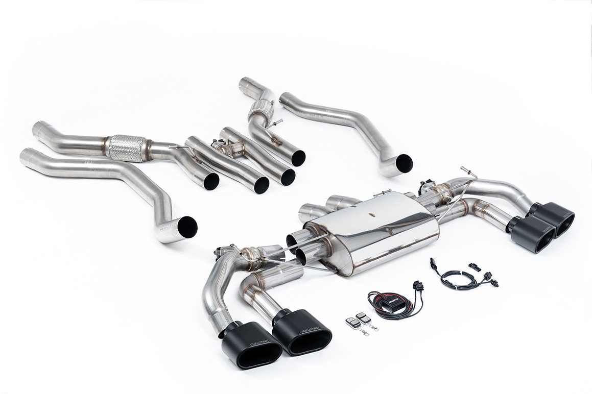 Range Rover Sport P530 L461 V8 – desde OPF/GPF (con válvulas) con colas ovaladas negras Cerakote