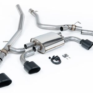Range Rover Sport P440/460/510/550e L461(Hybrid) – sistema axle-back (con válvulas) con colas ovaladas negras Cerakote