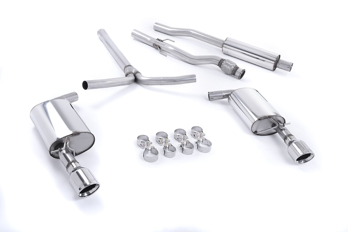 Mini Cooper S R55 Clubman – Resonated (Quieter) Cat-Back Exhaust System with Polished Dual JET Trims