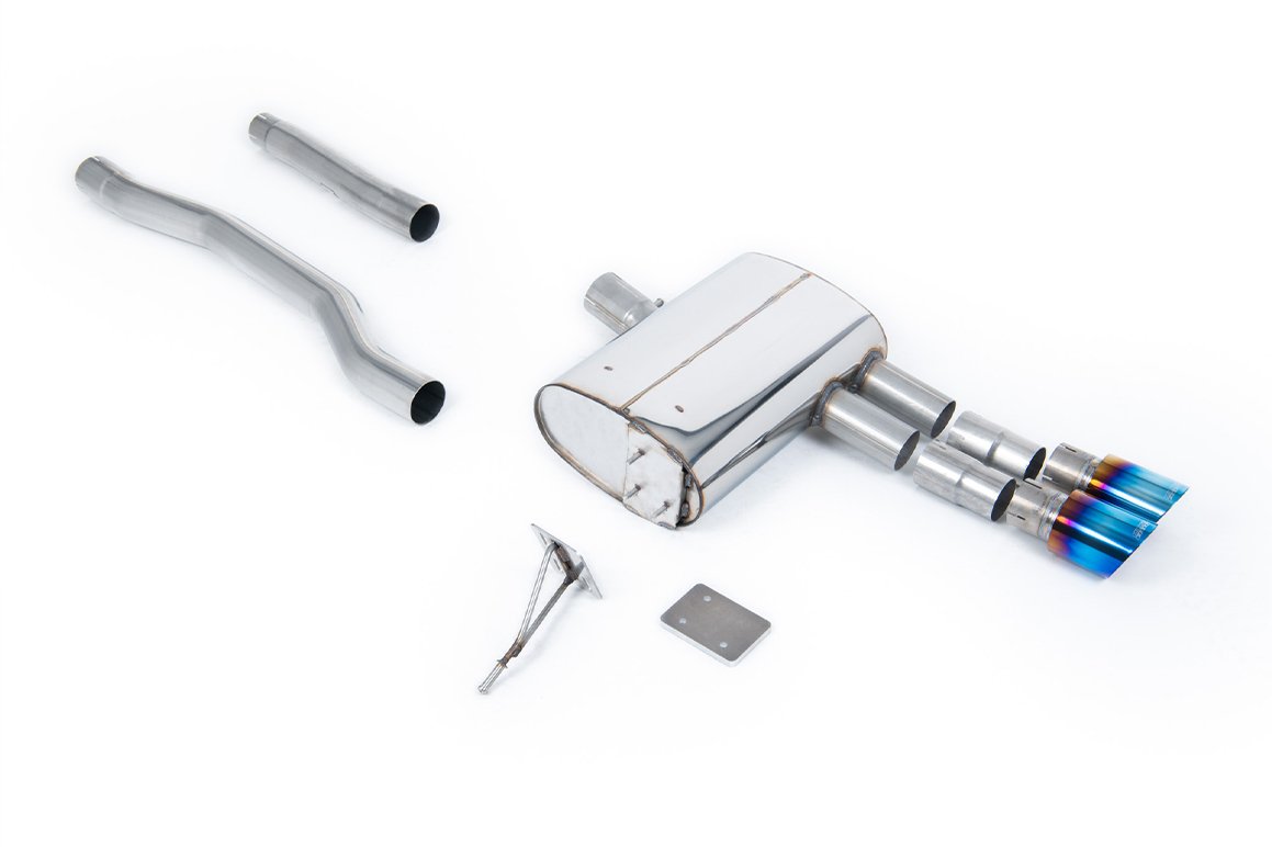 Mini Cooper S F55 (LCI Only) – GPF/OPF Back Exhaust System with Burnt Titanium GT-90 Trims