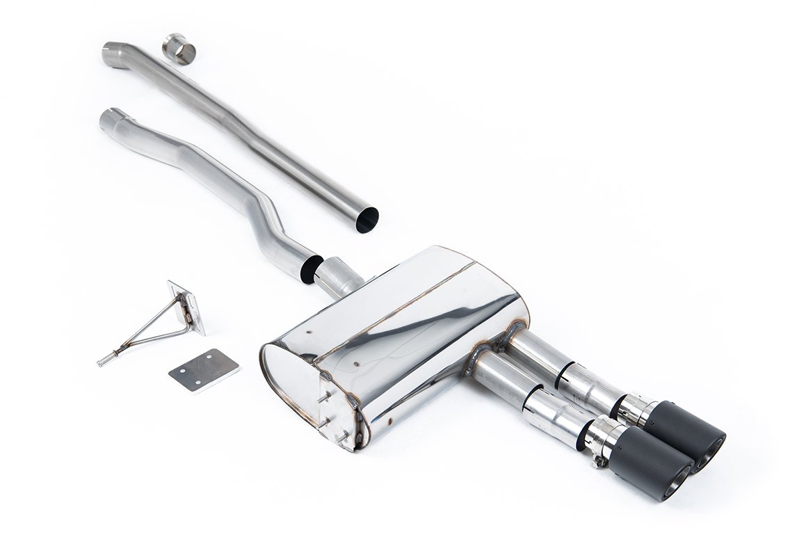 Mini Cooper S F55 (LCI Only) – GPF Bypass – Non Resonated (Louder) Cat-Back Exhaust System with Carbon JET-90 Trims