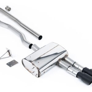 Mini Cooper S F55 (LCI Only) – GPF Bypass – Non Resonated (Louder) Cat-Back Exhaust System with Cerakote Black GT-90 Trims