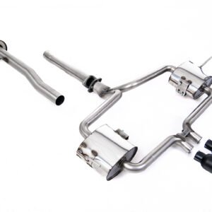 Mini Cooper S R53 – Resonated (quieter) Cat Back Exhaust System with Cerakote Black Trims